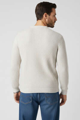 Pirinç Örgü Erkek Triko Kazak Taş - Yılın Fırsatı