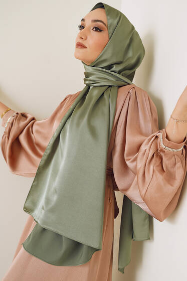 Pırlanta Abiye Şal Çağla Yeşili - Black&White