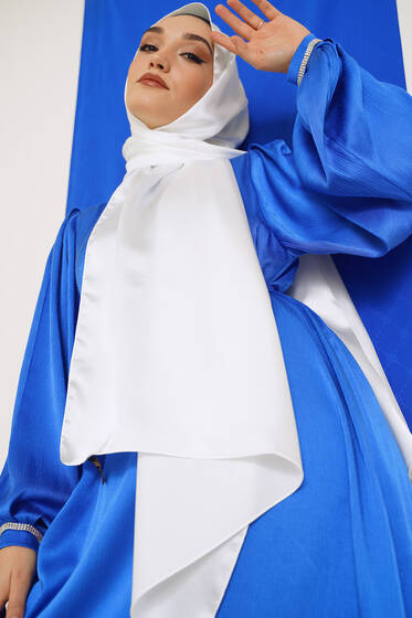 Pırlanta Abiye Şal Ekru - Black&White