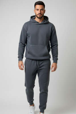 Polar Kapüşonlu Erkek Eşofman Takımı Antrasit - BY MAMİ