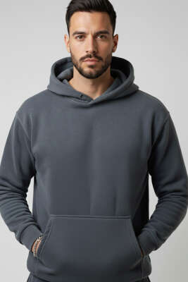 Polar Kapüşonlu Erkek Eşofman Takımı Antrasit - ERKEK İKİLİ TAKIM