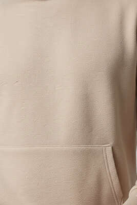 Polar Kapüşonlu Erkek Eşofman Takımı Bej - ERKEK İKİLİ TAKIM