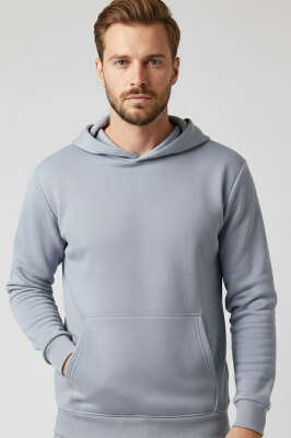 Polar Kapüşonlu Erkek Eşofman Takımı Gri - ERKEK İKİLİ TAKIM