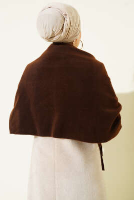 Polar Püsküllü Omuz Şalı Kahve - Omuz Şalı