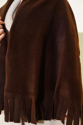 Polar Püsküllü Omuz Şalı Kahve - Omuz Şalı