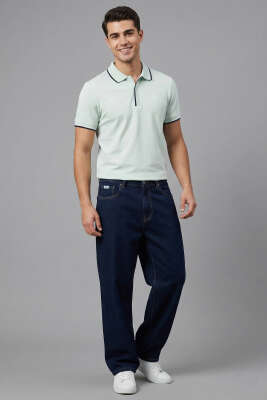 Polo Gizli Fermuarlı Erkek T-shirt Su Yeşili - Erkek T-shirt