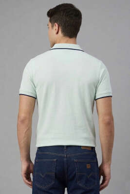 Polo Gizli Fermuarlı Erkek T-shirt Su Yeşili - Yılın Fırsatı