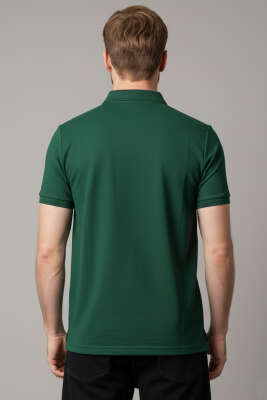 Polo Yaka Armalı Erkek T-shirt Nefti - Erkek Polo Yaka Tişört