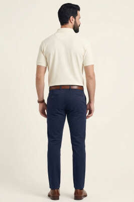 Polo Yaka Basic Tensel Erkek T-shirt Ekru - Erkek T-shirt