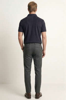 Polo Yaka Basic Tensel Erkek T-shirt Lacivert - Erkek T-shirt