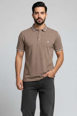 Polo Yaka Çıtçıtlı Erkek T-shirt Kahve 