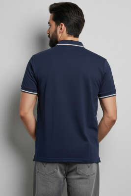 Polo Yaka Çıtçıtlı Erkek T-shirt Lacivert - Erkek Polo Yaka Tişört