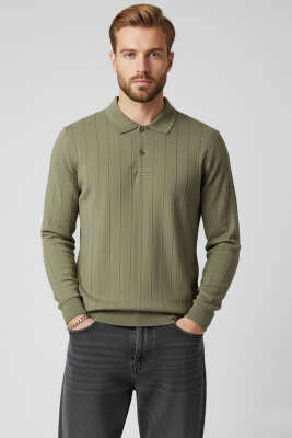 Polo Yaka Dikişli Kazak Haki - WİPEOUT