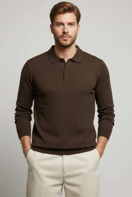 Polo Yaka Dikişli Kazak Kahve - WİPEOUT