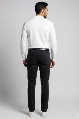 Polo Yaka Düğmeli Erkek Sweatshirt Ekru - Erkek Polo Yaka Tişört