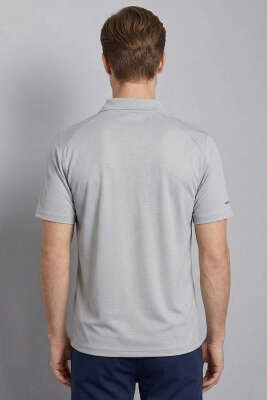 Polo Yaka Düğmeli Erkek T-shirt Gri - Erkek T-shirt