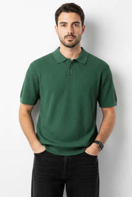 Polo Yaka Düğmeli Merserize T-Shirt Nefti - WİPEOUT