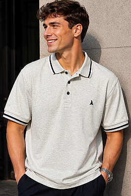 Polo Yaka Düğmeli Ribanalı Erkek T-shirt Yeşil - HİT TİME