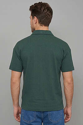 Polo Yaka Im Possible Baskılı Erkek T-shirt Nefti - Erkek Polo Yaka Tişört