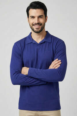 Polo Yaka Uzun Kol Erkek T-shirt Lacivert - WİPEOUT