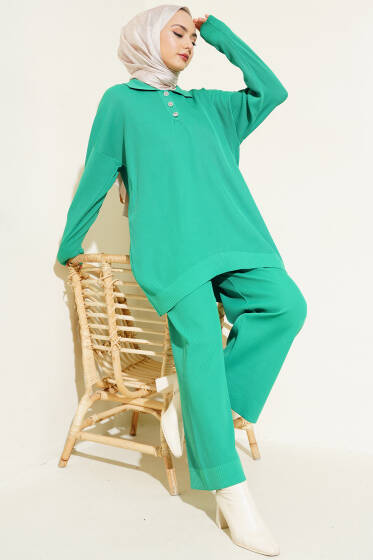 Polyelit Gömlek Yaka İkili Takım Benetton - İkili Takım