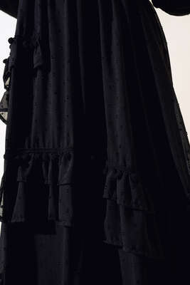 Ponpon Detaylı Elbise Siyah - Thumbnail