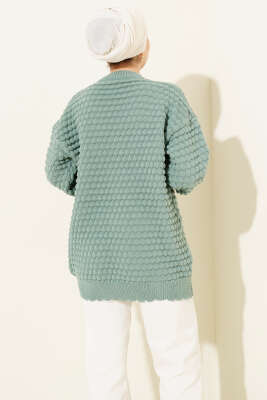 Popit Kabartmalı Triko Tunik Çağla Yeşili - Tunik