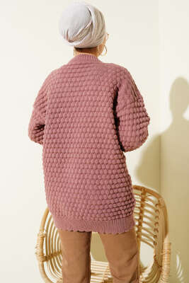 Popit Kabartmalı Triko Tunik Gül Kurusu - Tunik