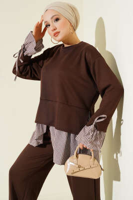 Pötikare Garnili Loyşa Tunik İkili Takım Kahve - HATUN