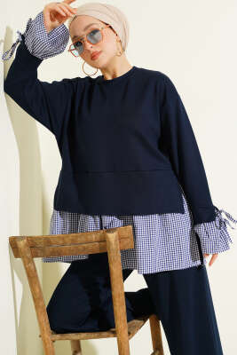 Pötikare Garnili Loyşa Tunik İkili Takım Lacivert - İkili Takım