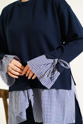 Pötikare Garnili Loyşa Tunik İkili Takım Lacivert - İkili Takım