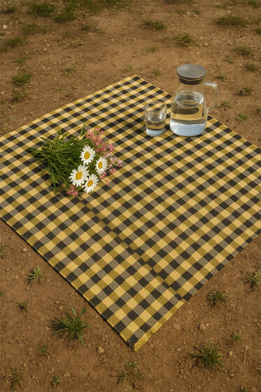 Pötikare Piknik Örtüsü Sarı - Masa Örtüsü