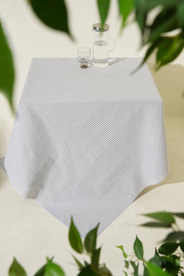 Pötikareli Piknik Masa Örtüsü Gri - Masa Örtüsü