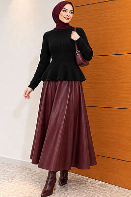 Prenses Model Triko Kazak Siyah - Triko Kazak