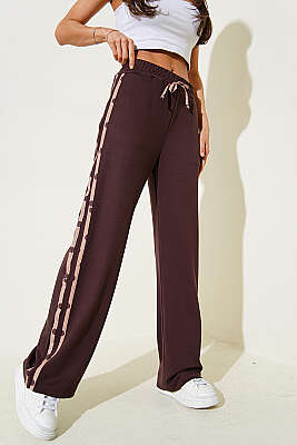 Puantiye Garnili Loyşa Pantolon Kahve - LEVURE