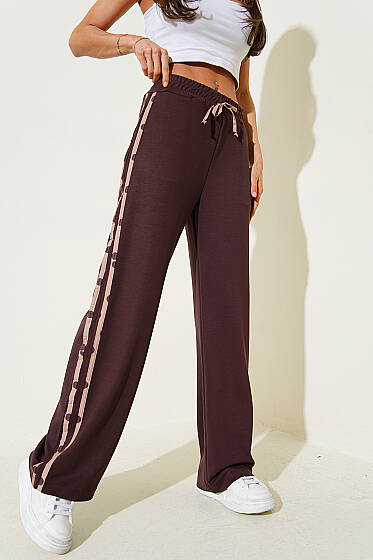 Puantiye Garnili Loyşa Pantolon Kahve - Kadın Giyim Modelleri