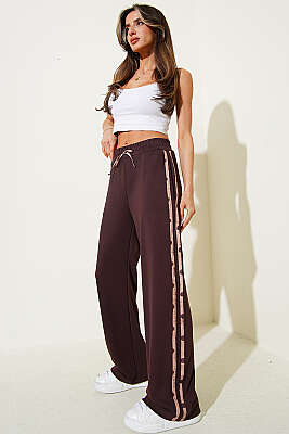 Puantiye Garnili Loyşa Pantolon Kahve - Kadın Giyim Modelleri