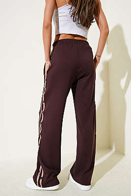 Puantiye Garnili Loyşa Pantolon Kahve - Kadın Giyim Modelleri