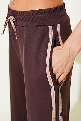 Puantiye Garnili Loyşa Pantolon Kahve - Kadın Giyim Modelleri