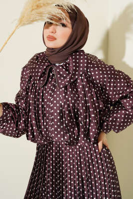 Puantiyeli Etekli İkili Takım Kahve - İkili Takım