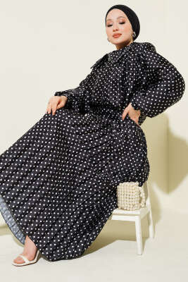 Puantiyeli Etekli İkili Takım Siyah - HEWES