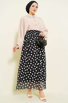 Puantiyeli Tül Etek Siyah - Etek