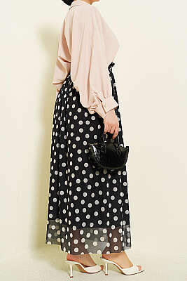 Puantiyeli Tül Etek Siyah - Etek