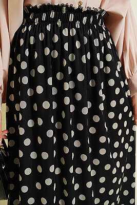 Puantiyeli Tül Etek Siyah - Etek