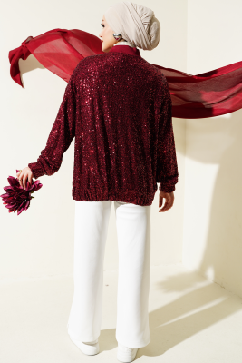 Pul Payet Fermuarlı Ceket Bordo - 700-1000 TL Ürünler