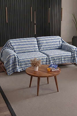 Püskül Detaylı Koltuk Örtüsü Asorti 3 - HOBBY HOME