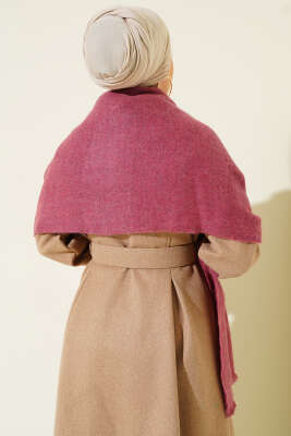 Püskül Detaylı Omuz Şalı Gül Kurusu - Omuz Şalı