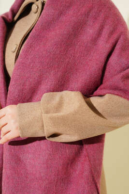 Püskül Detaylı Omuz Şalı Gül Kurusu - Omuz Şalı