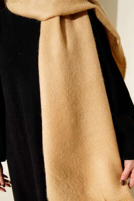 Püskül Detaylı Omuz Şalı Latte - Omuz Şalı