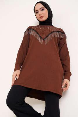 Püskül Zincir Süslemeli Kahve 